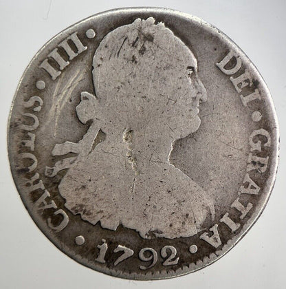1792 Spain Half 2 Two Reales Silver Coin | Collectable Grade | a4882