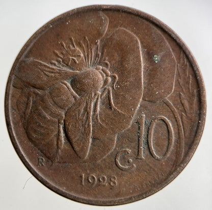 1928 Italy 10 Centesimi Coin | Fine Collectable Grade