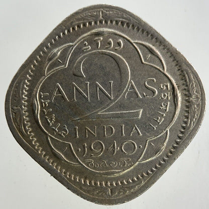 1940 India 2 Annas Coin | Fine Collectable Grade