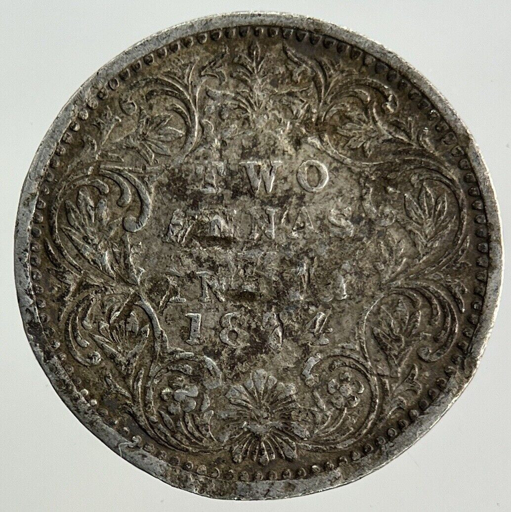 1874 India 2 Annas Silver Coin | Collectable Grade