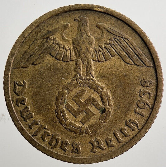1938 - J Germany Nazi 10 Pfennig Coin | Very High Grade | a3664