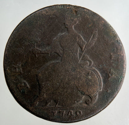 1749 George II 2nd Half-Penny Coin | Collectable Grade