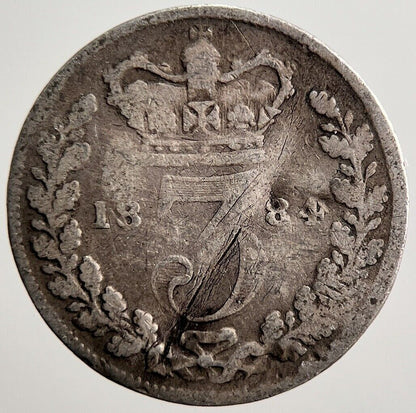 1884 Victoria Threepence Silver Coin | Fair Grade | a3573