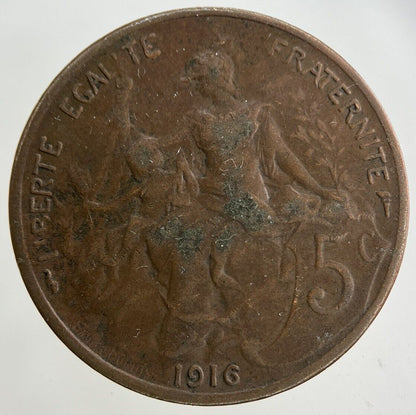 1916 France 5 Centimes Coin | Collectable Grade