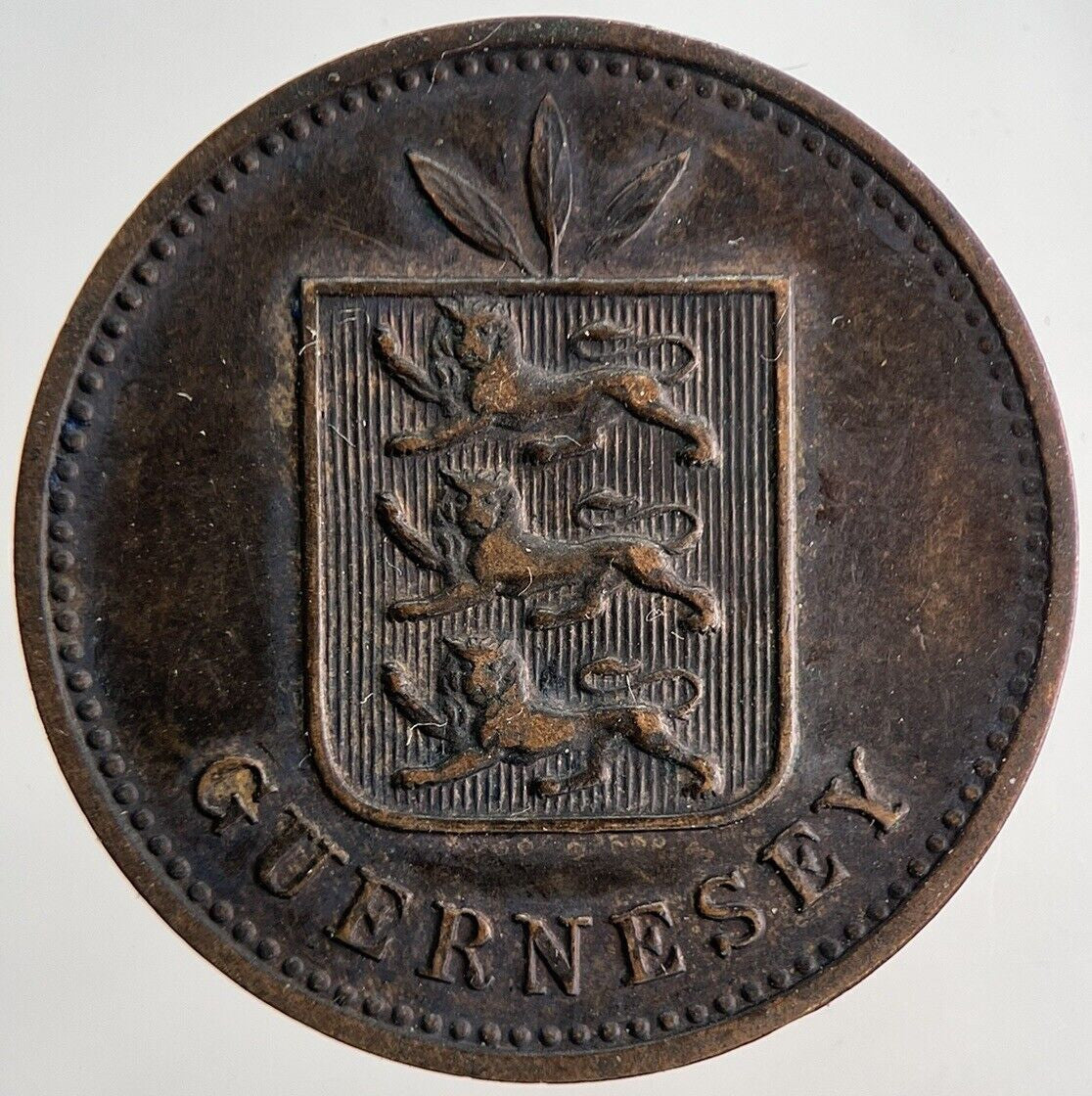 1889 Guernsey 4 Doubles Coin | Very High Grade | a5709