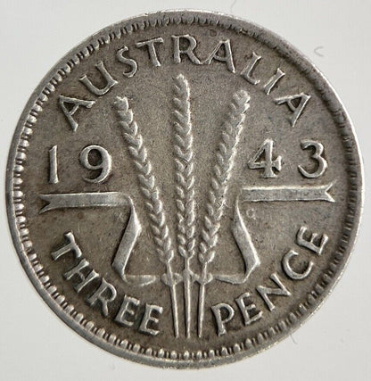 1943 Australia Threepence Silver Coin | Fine Collectable Grade