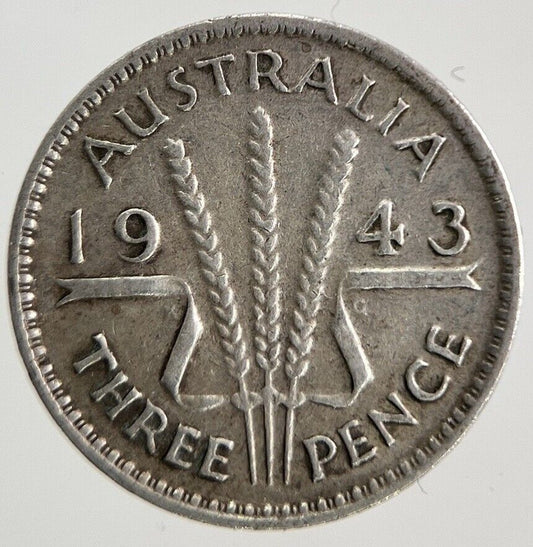 1943 Australia Threepence Silver Coin | Fine Collectable Grade