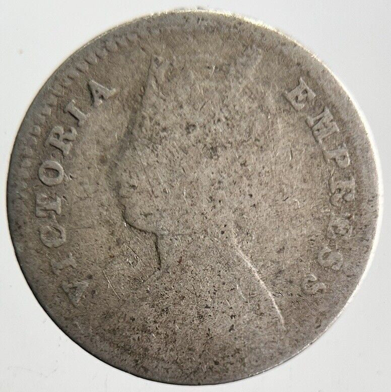 1883 India 2 Two Annas Silver Coin | Fair Grade | a4637