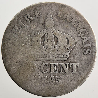1865 France 50 Cent Silver Coin | Fair Grade | a3639