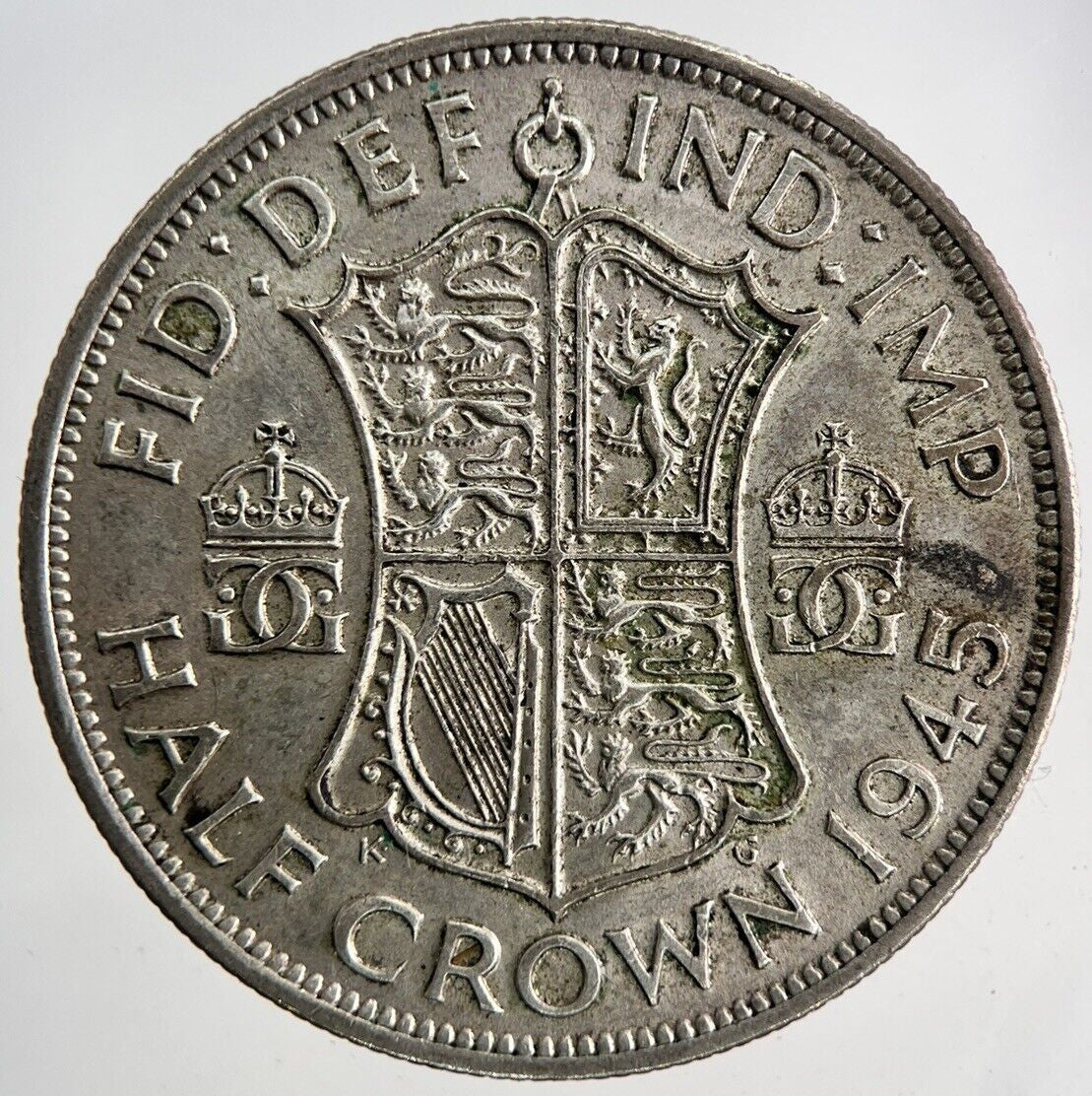 1945 George VI Half - Crown Silver Coin | Very High Grade