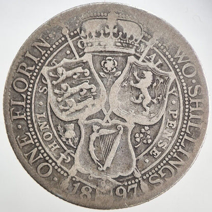 1897 Victoria Florin Silver Coin | Collectable Grade | a5837