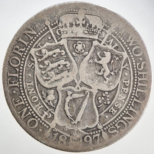 1897 Victoria Florin Silver Coin | Collectable Grade | a5837