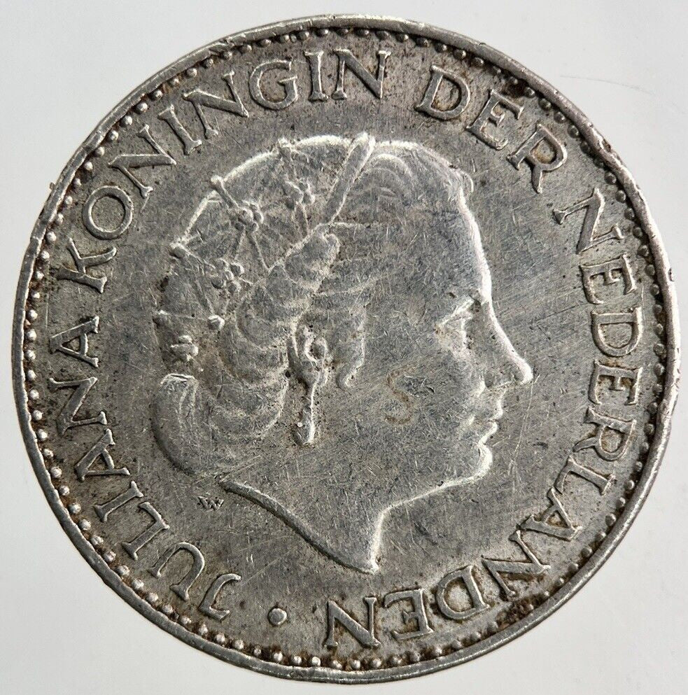 1964 Netherlands 1 Gulden Silver Coin | Very High Grade