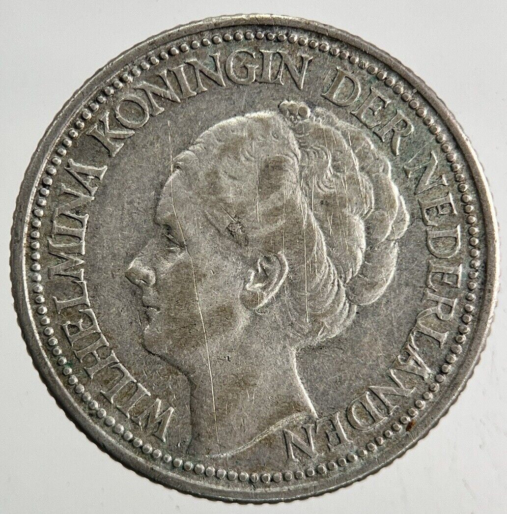 1928 Netherlands 25 Cents Silver Coin | Fine Collectable Grade