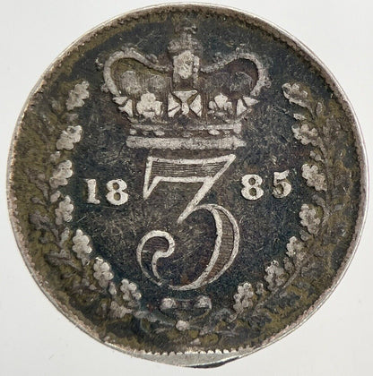 1885 Victoria Threepence Silver Coin | Fine Collectable Grade