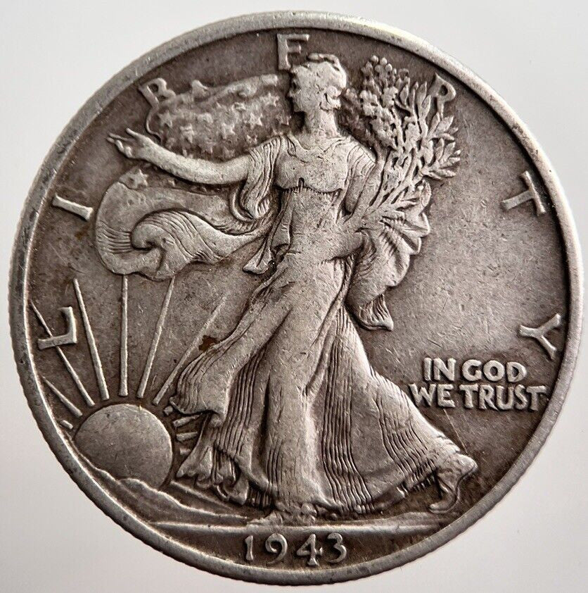 1943 - S US USA Liberty Half Dollar Silver Coin | Fine Collectable Grade
