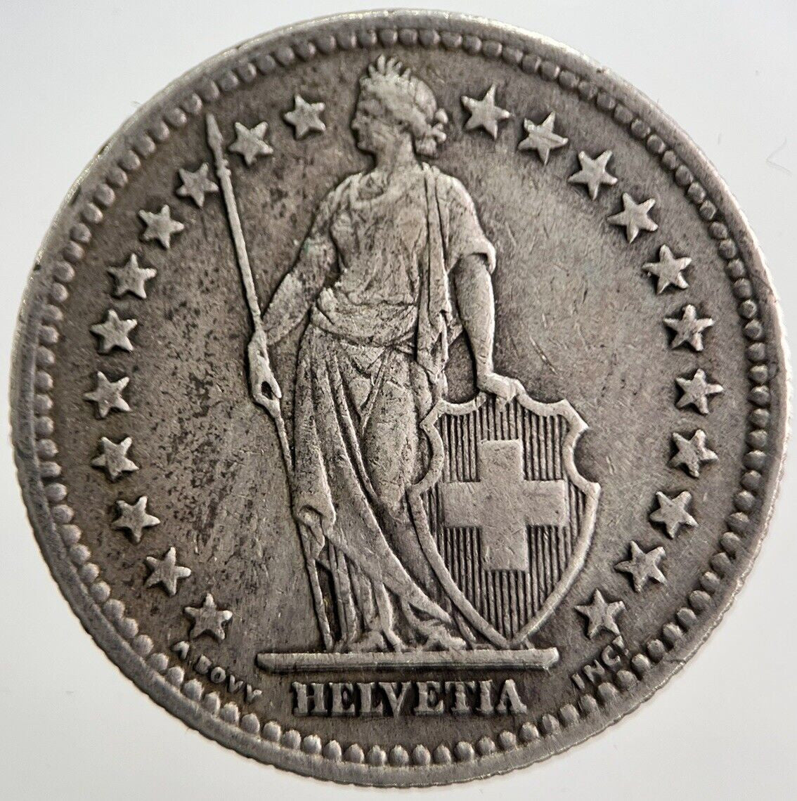 1941 Switzerland Swiss 2 Two Franc Silver Coin | Fine Collectable Grade | a7265