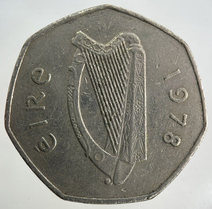 1978 Irish 50p Fifty - Pence Coin | Fine Collectable Grade