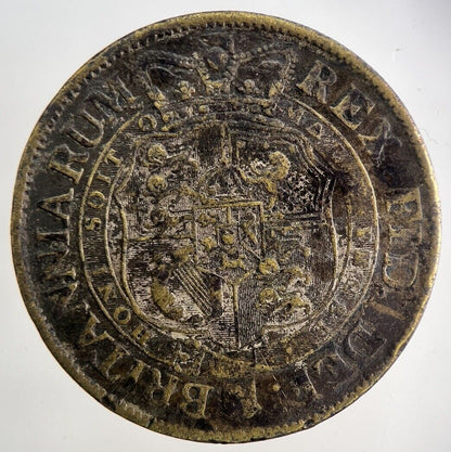 Old Brass Forgery 1818 George III Half - Crown Coin | Fine Collectable Grade