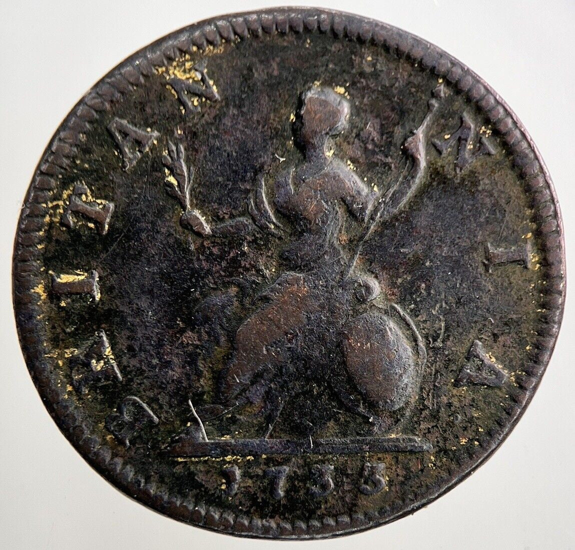 1733 George II 2nd Farthing Coin | Fine Collectable Grade