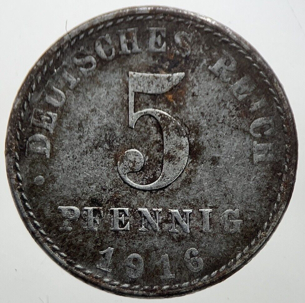 1916 Germany 5 Pfennig Coin | Collectable Grade | a7300