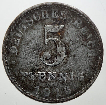 1916 Germany 5 Pfennig Coin | Collectable Grade | a7300