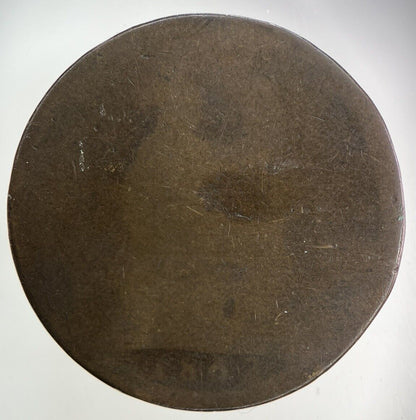 1862 Victoria One Penny Coin | Worn Grade
