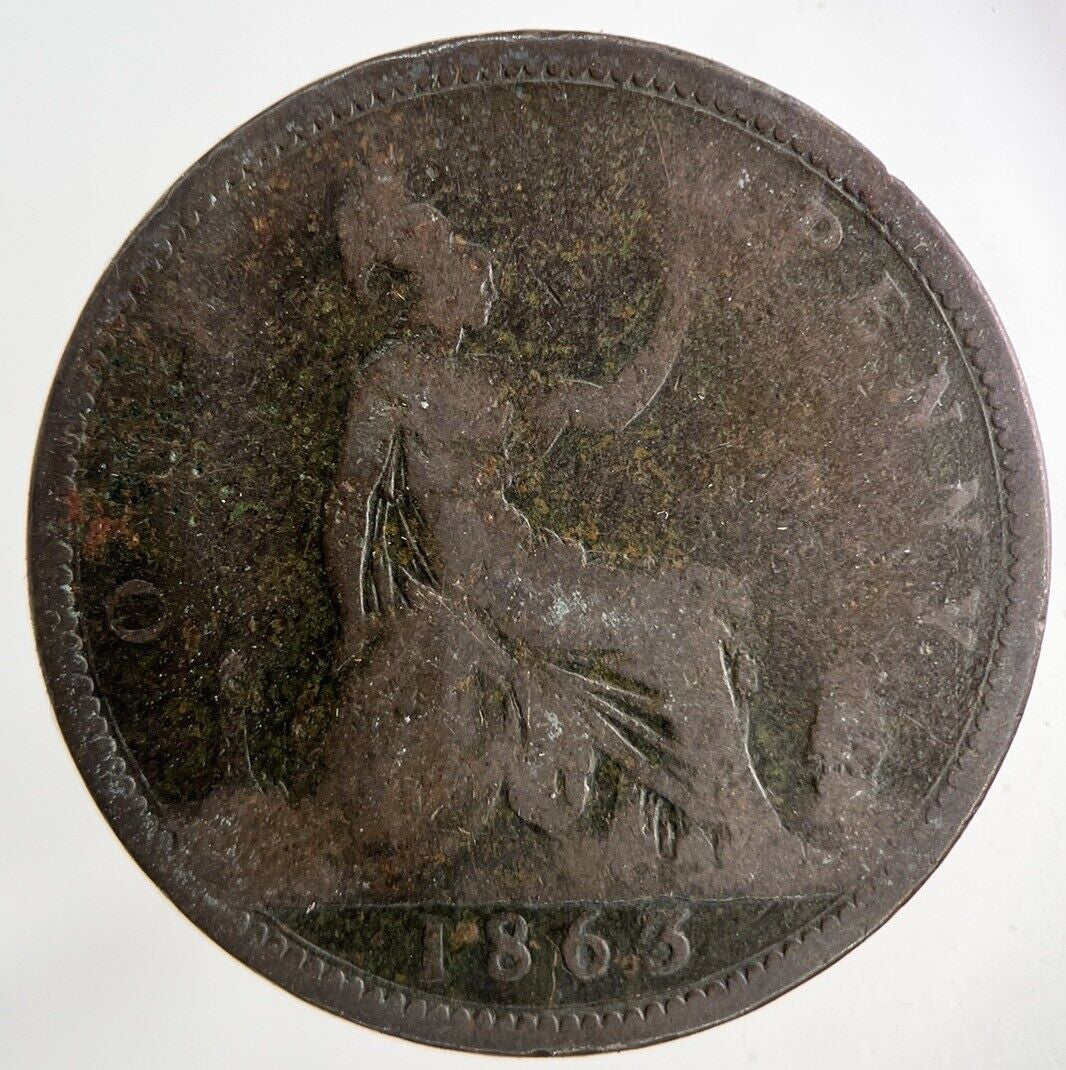 1863 Victoria One Penny Coin | Collectable Grade