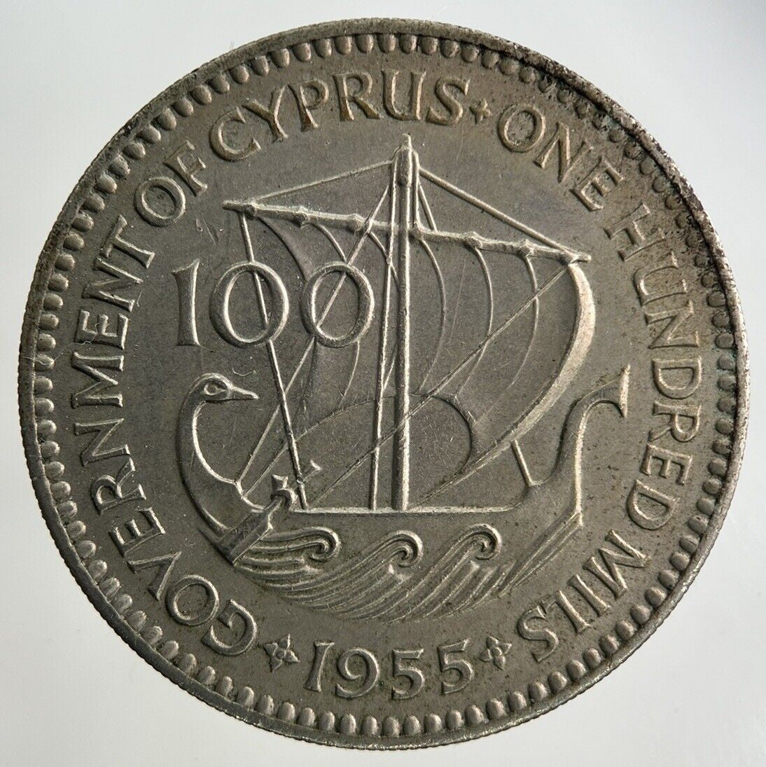 1955 Cyprus 100 Mils Coin | Fine Collectable Grade – Classic World Coins