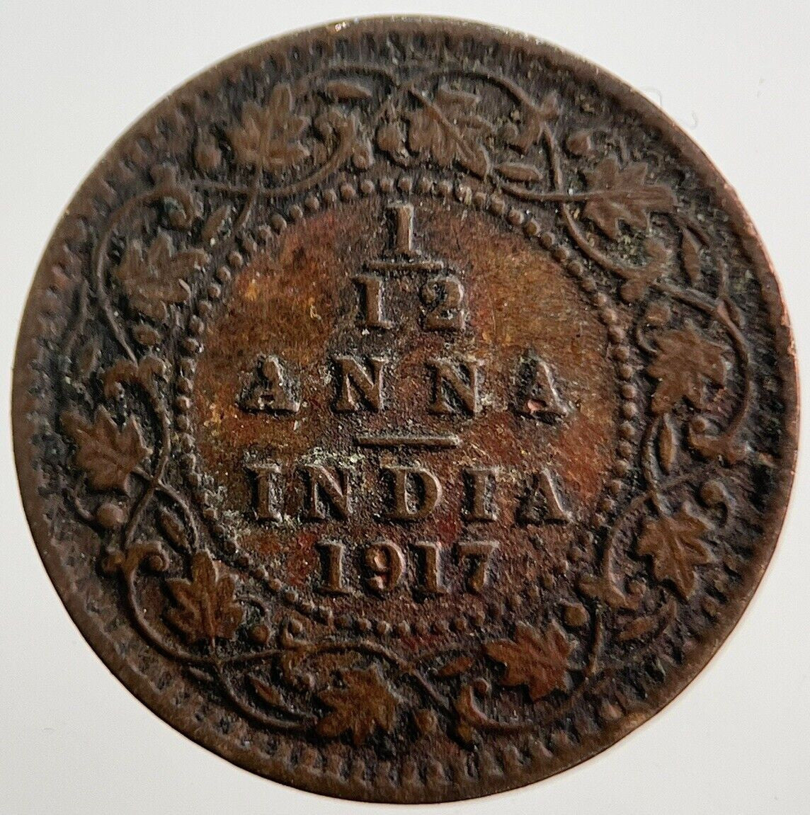 1917 India 1/12 Anna Coin | Collectable Grade | a584