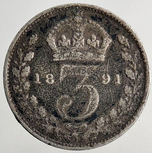 1891 Victoria Threepence Silver Coin | Collectable Grade
