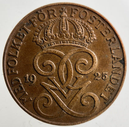 1925 Sweden 2 Ore Coin | Fine Collectable Grade