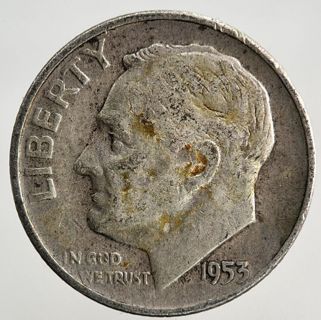 1953 - D US USA Roosevelt One Dime Silver Coin | Collectable Grade