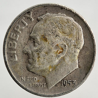 1953 - D US USA Roosevelt One Dime Silver Coin | Collectable Grade
