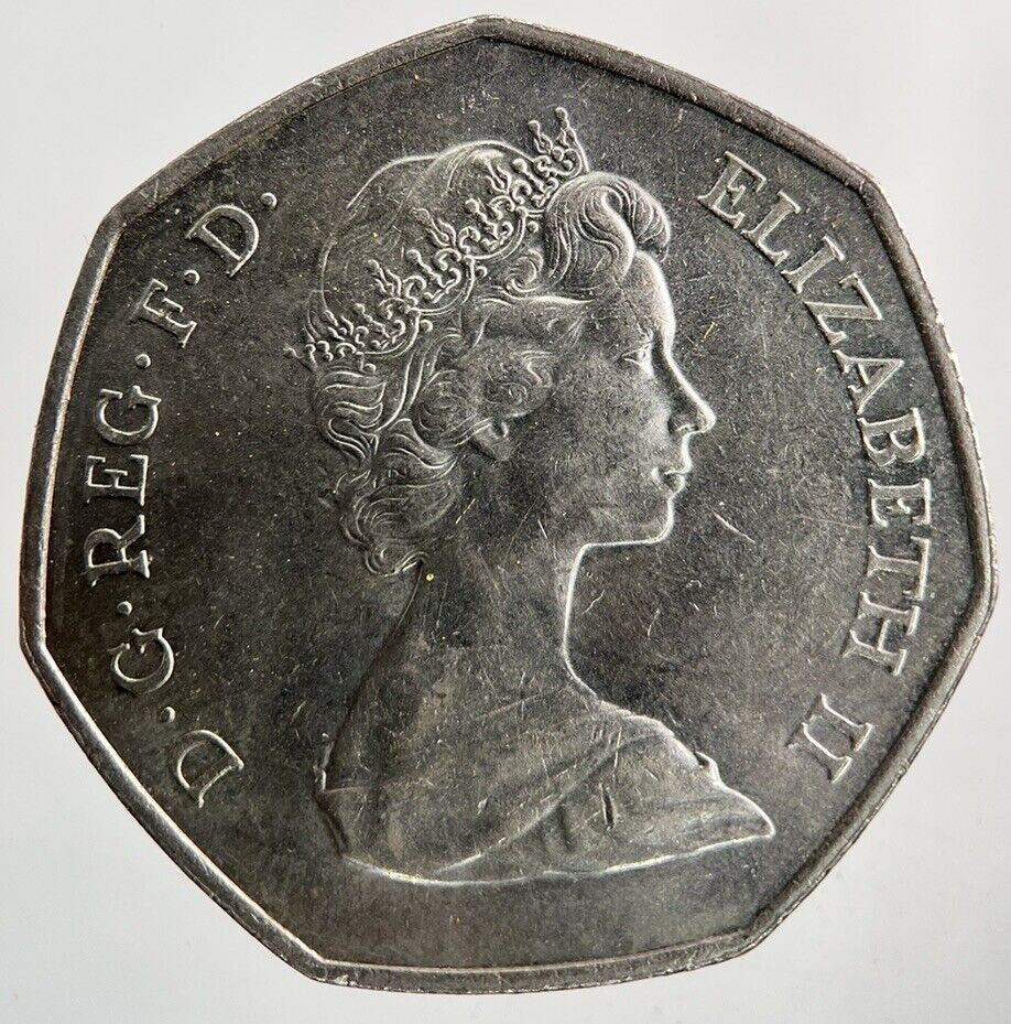 1973 Elizabeth II 2nd Hands 50p Fifty - Pence Coin | Very High Grade