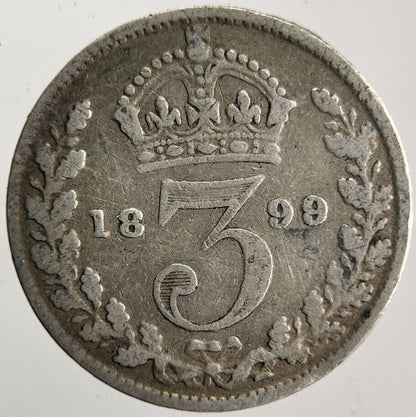 1899 Victoria Threepence Silver Coin | Collectable Grade | a4602