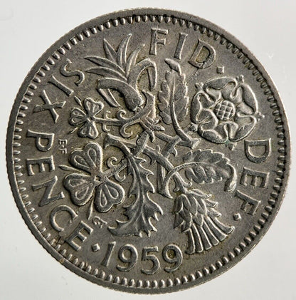 1959 Elizabeth II 2nd Sixpence Coin | Very High Grade