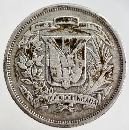 1951 Dominican Republic 1/2 Medio Peso Silver Coin | Collectable Grade | a8934