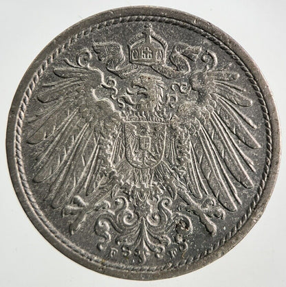1908 Germany 10 Pfennig Coin | Very High Grade