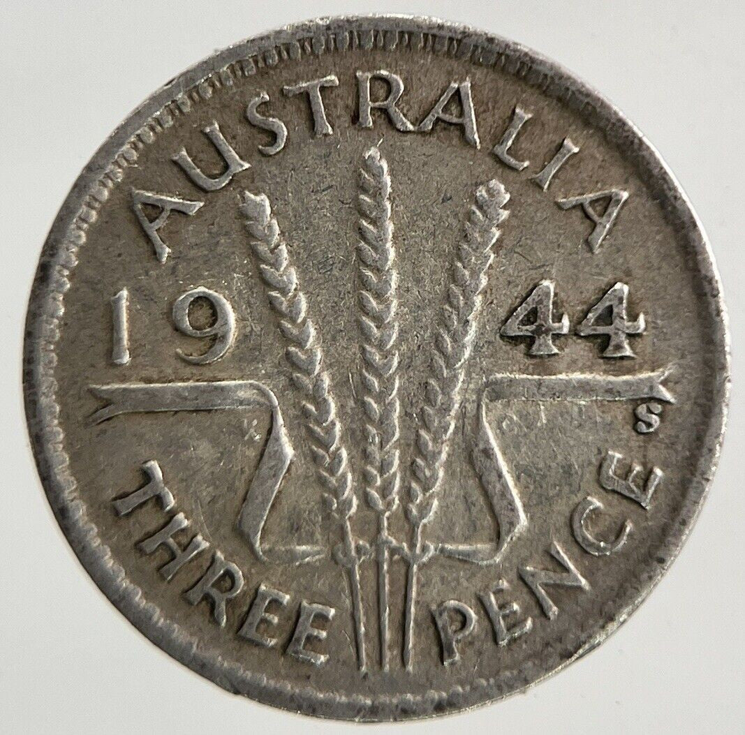1944 - S Australia Threepence Silver Coin | Fine Collectable Grade