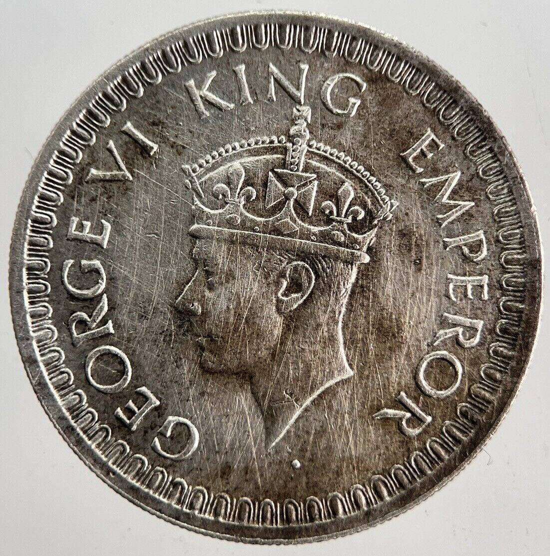 1943 India 1/2 Half Rupee Silver Coin | Fine Collectable Grade | a7124
