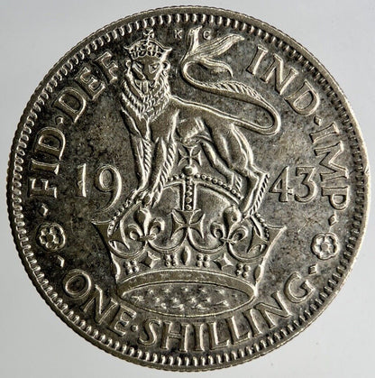 1943 George VI Silver Shilling Coin | Fine Collectable Grade