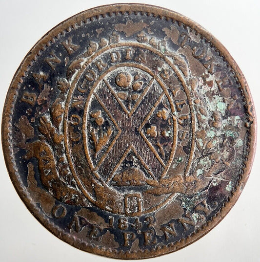 1842 Bank of Montreal Half - Penny Token Coin | Collectable Grade | a6517