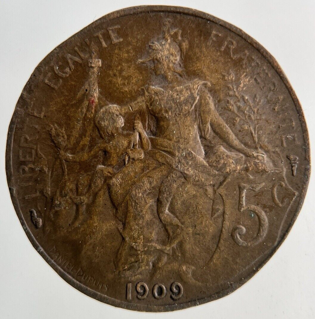1909 France 5 Centimes Coin | Fine Collectable Grade