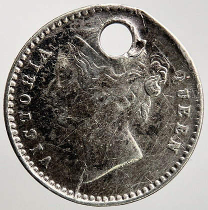 1841 India Two 2 Annas Silver Coin | Fair Grade | a188