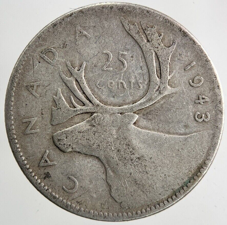 1943 Canada 25 Cents Silver Coin | Collectable Grade