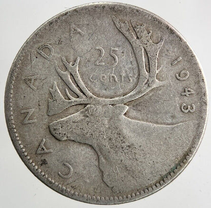 1943 Canada 25 Cents Silver Coin | Collectable Grade