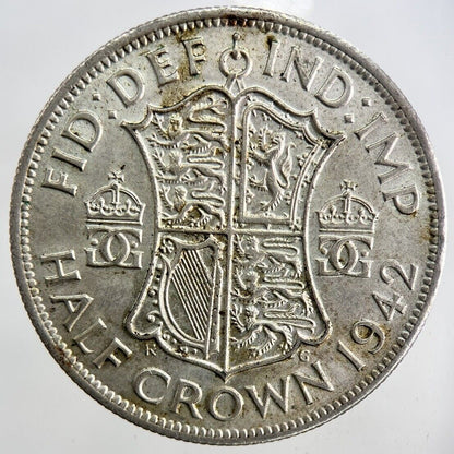 1942 George VI Half - Crown Silver Coin | Very High Grade