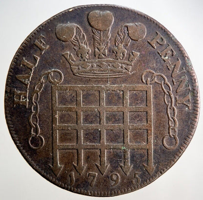 1795 Princess Of Wales Half-Penny Token Coin | Collectable Grade | a2924