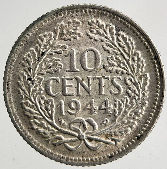 1944 Netherlands 10 Cents Silver Coin | Fine Collectable Grade